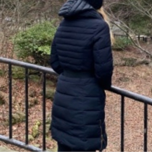 Zara black, belt long jacket, no hoodie - Picture 6 of 6